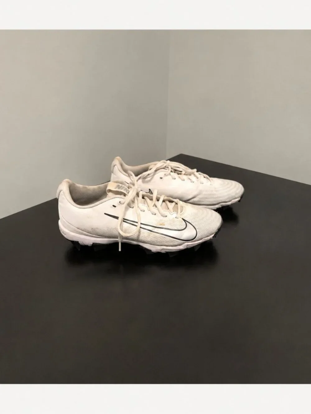 Nike Alpha Menace 3 Shark White Black Football Cleats Size 9.5